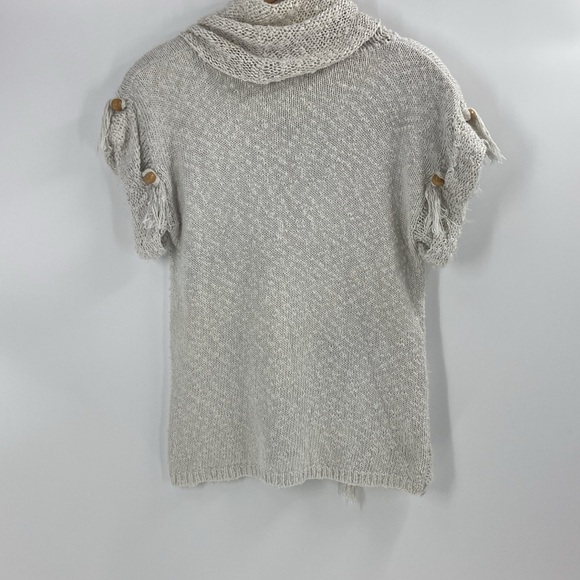 Fia Italia Handloomed cream boho oversized relax fit turtleneck tunic sweater - Picture 9 of 12